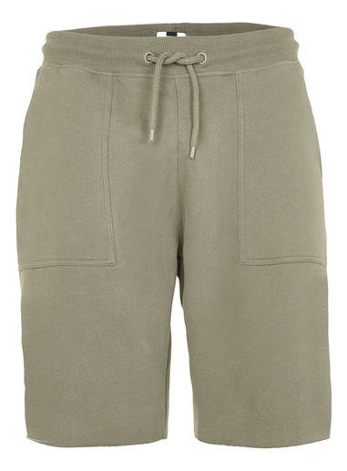 Topman Mens Green Khaki Co-ord Raw Hem Jersey Shorts