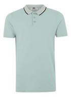 Topman Mens Light Green Short Sleeve Polo