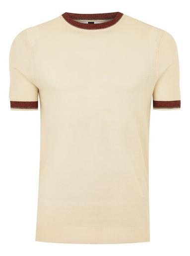 Topman Mens Cream Ecru Tipping Sweater