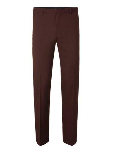 Topman Mens Brown Rust Twill Skinny Fit Suit Pants