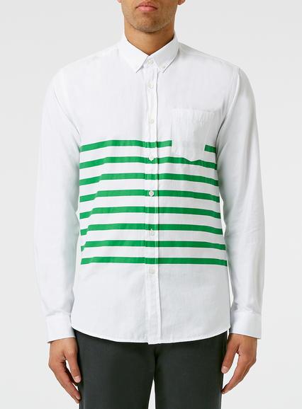 Topman Mens Legends Green Striped Shirt*