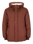 Topman Mens Brown Cropped Faux Shearling Lined Parka