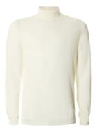 Topman Mens Topman Premium Off White Roll Neck Slim Fit Sweater Containing Cashmere