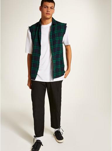Topman Mens Multi Black Watch Sleeveless Shirt