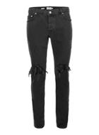 Topman Mens Black Blow Out Ripped Jeans