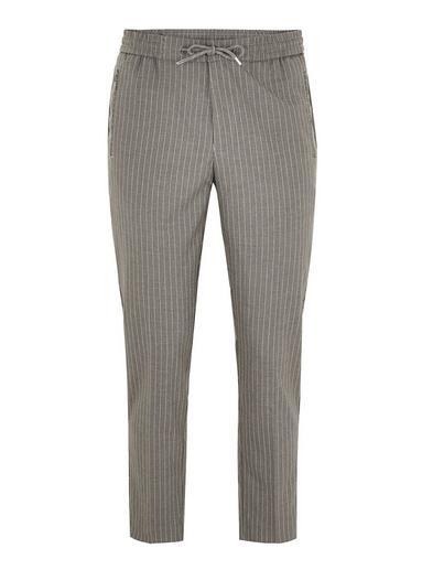 Topman Mens Mid Grey Gray Pinstripe Smart Joggers
