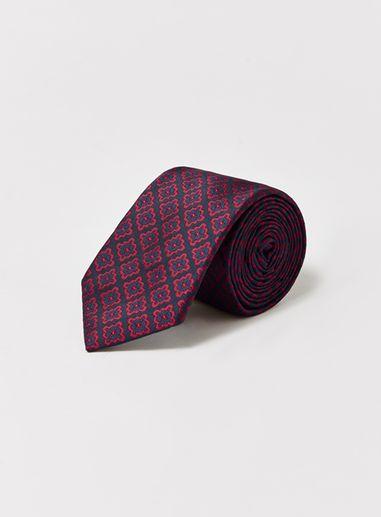 Topman Mens Navy And Red Tile Tie