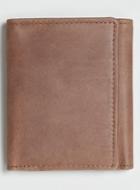 Topman Mens Brown Tan Leather Trifold Wallet
