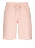Topman Mens Washed Pink Raw Edge Jersey Shorts