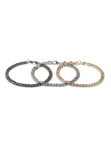Topman Mens Grey Mixed Metal Chain Bracelet 3 Pack*