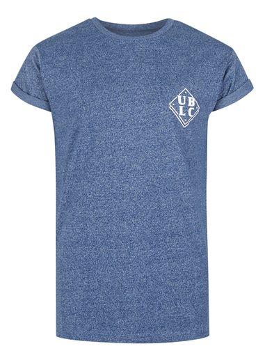 Topman Mens Blue Salt And Pepper Printed Muscle Fit Roller T-shirt
