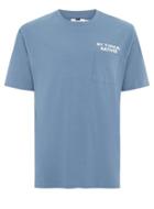 Topman Mens Blue New York Native Slogan T-shirt
