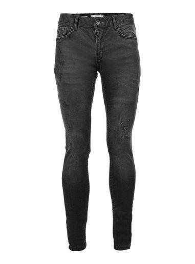 Topman Mens Washed Black Spray On Skinny Abrasion Detail Jeans