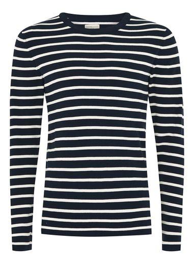 Topman Mens Blue Selected Homme Navy Stripe T-shirt