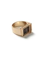Topman Mens Brown Gold Look Trapped Stone Ring*