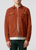 Topman Mens Brown Ltd Cord Rust Overshirt