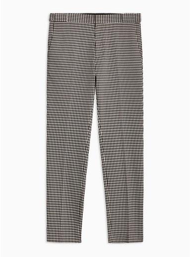 Topman Mens Multi Brown Check Skinny Pants
