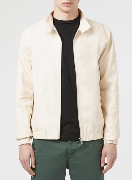 Topman Mens Off White Harrington Jacket