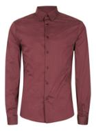 Topman Mens Red Burgundy Pindot Stretch Dress Shirt