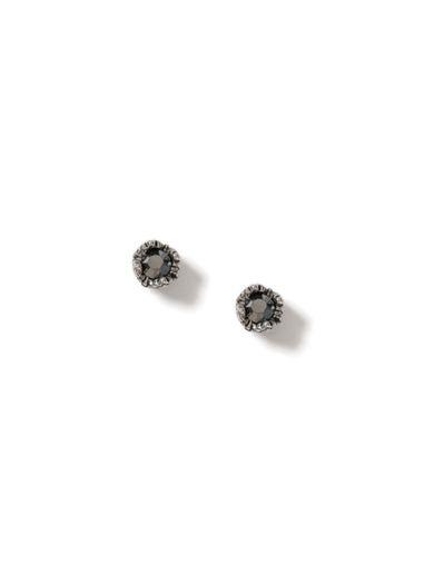 Topman Mens Metallic Silver Crystal Earrings