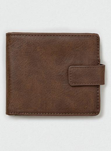 Topman Mens Brown Leather Look Wallet