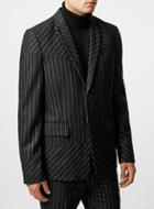 Topman Mens Rogues Of London Black Pinstripe Blazer