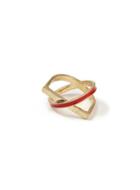 Topman Mens Red Gold Twisted Ring*