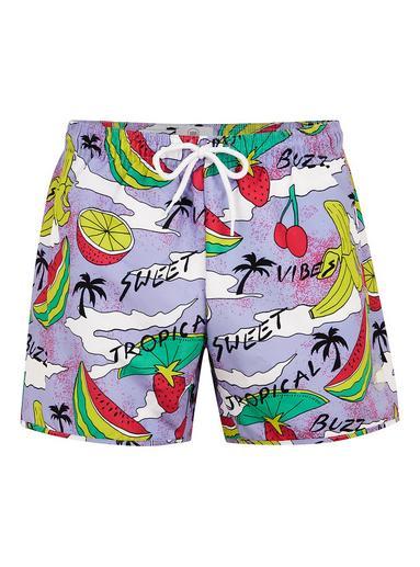 Topman Mens Purple Lilac Watermelon Swim Shorts