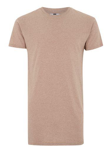 Topman Mens Brown Stucco Salt And Pepper Longline T-shirt