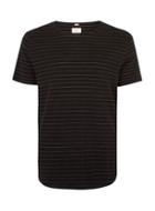 Topman Mens Selected Homme Black And White Fine Stripe T-shirt