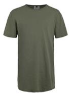 Topman Mens Green Khaki Slub Longline T-shirt