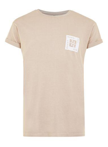 Topman Mens Brown Stone Nord/sud Print T-shirt