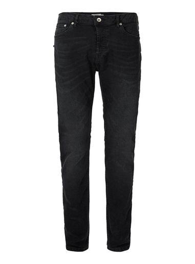 Topman Mens Dark Smokey Wash Grey Stretch Slim Jeans