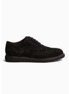 Topman Mens Black Suede Kellis Brogues