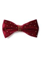 Topman Mens Brown Burgundy Velvet Studded Bow Tie*