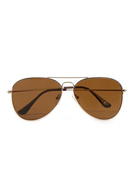 Topman Mens Blue Gold Aviator Sunglasses