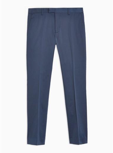 Topman Mens Navy Super Skinny Fit Sateen Suit Trousers