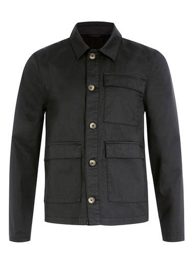 Topman Mens Ltd Black Waxed Utility Jacket