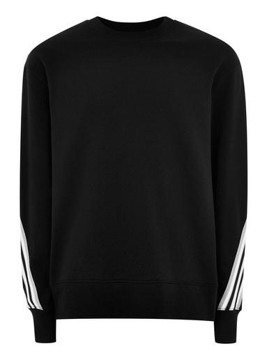 Topman Mens Black And Grey Taping Sweatshirt