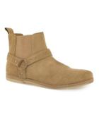 Topman Mens Yellow Sand Suede 'harness' Chelsea Boots