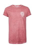 Topman Mens Pink Muscle Fit Roller Sleeve T-shirt