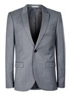 Topman Mens Smokey Blue Crosshatch Skinny Fit Suit Jacket