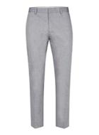 Topman Mens Blue Cotton Relaxed Fit Cropped Dress Pants