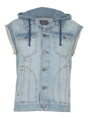 Denim Jersey Hooded Gilet