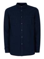 Topman Mens Blue Navy Washed Twill Casual Shirt