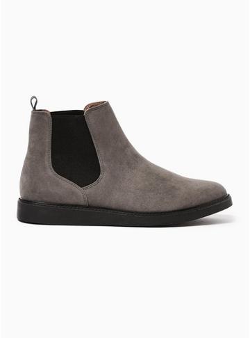 Topman Mens Grey Chant Chelsea Boots