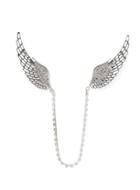 Topman Mens Silver Crystal Wings Collar Tips*