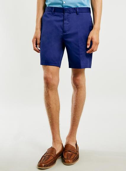 Topman Mens Blue Mid Length Shorts