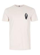 Topman Mens Brown Stone Skeleton Badge Slim Fit T-shirt