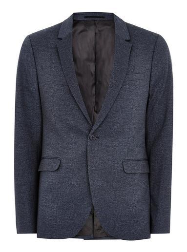 Topman Mens Navy Jersey Skinny Blazer